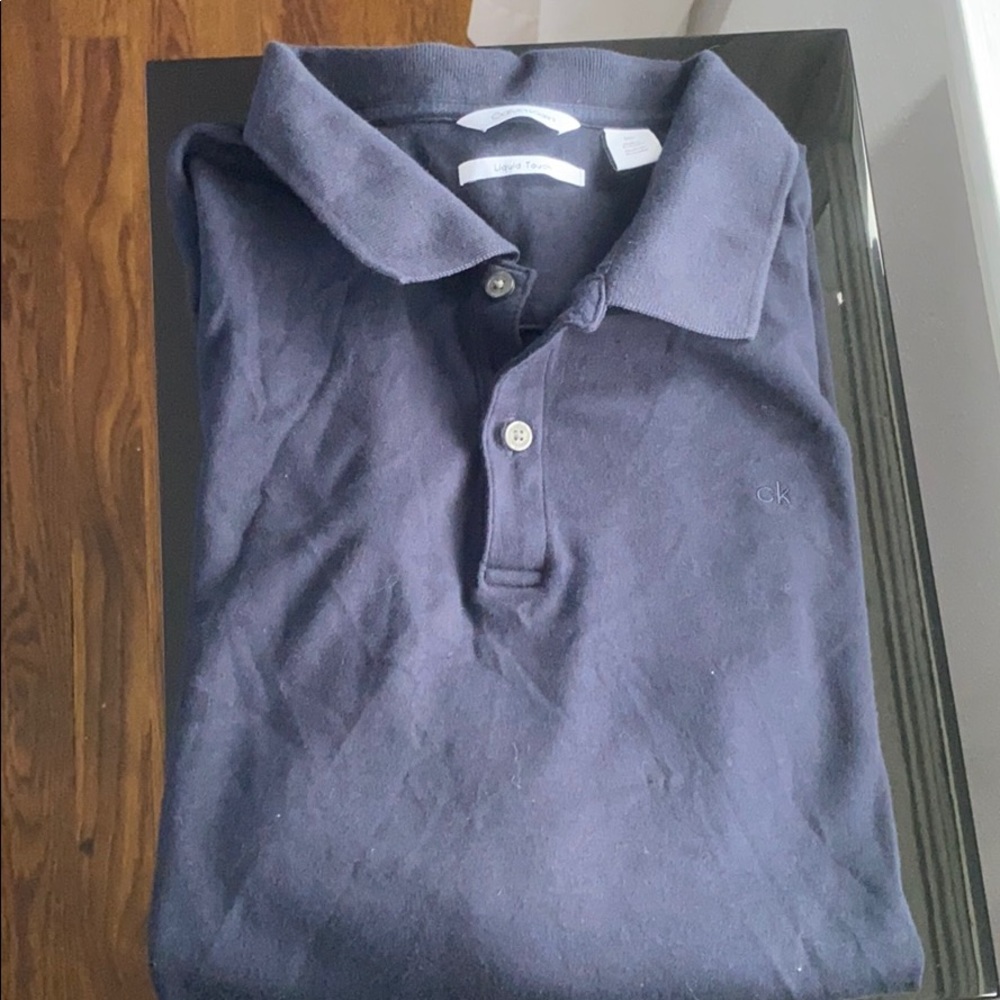 Calvin Klein Liquid Touch Navy Polo (L) - Picture 9 of 10